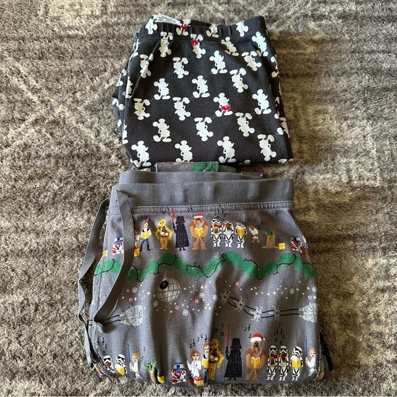 Hanna Andersson Women’s Pajama Pants Disney Mickey Mouse and Star Wars Christmas - Picture 2 of 7